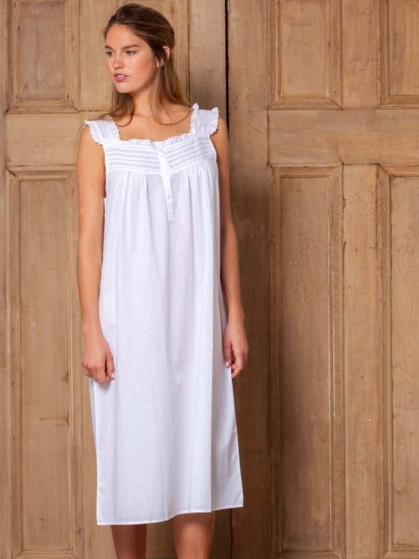 FOUND IN SPAIN Beautifully Made Cotton Night-gown Gorgeous Cotton Women's  Medium -  UK