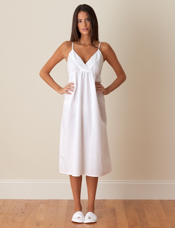 Jacaranda Living White Cotton Nightgown – EL312 Amy | Cachet Wellesley