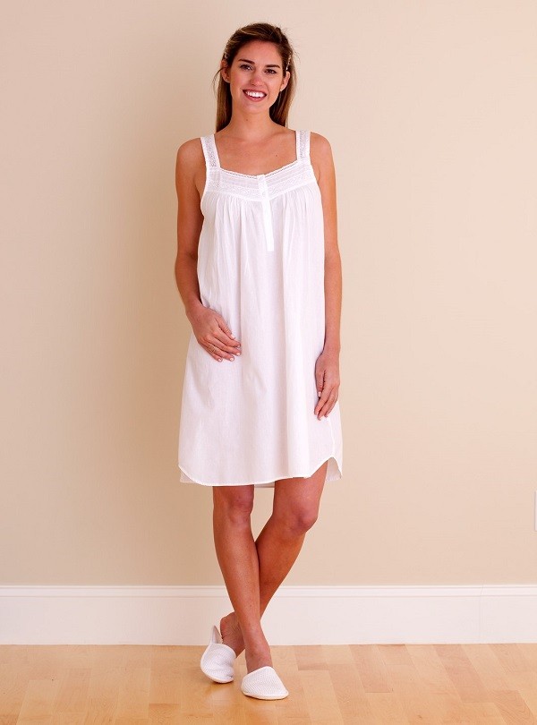Jacaranda Living White Cotton Nightgown - EL227 Joy