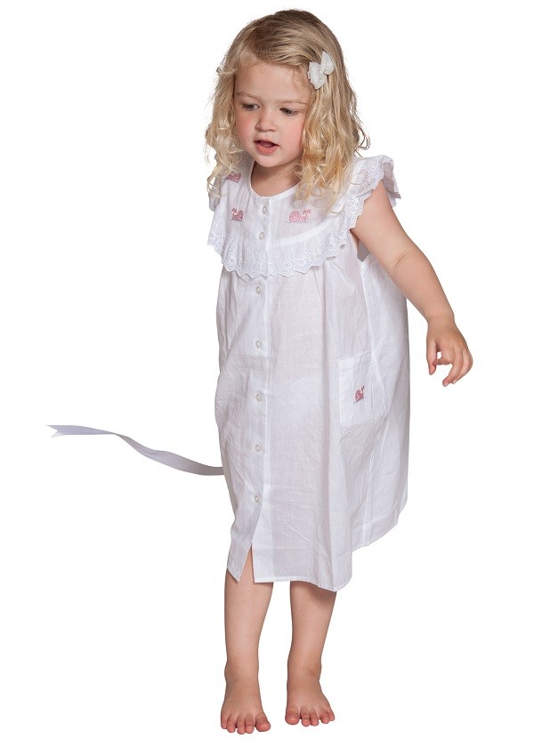 Jacaranda Living Childrens White Cotton Dress Embroidered EL307 Wendy ...