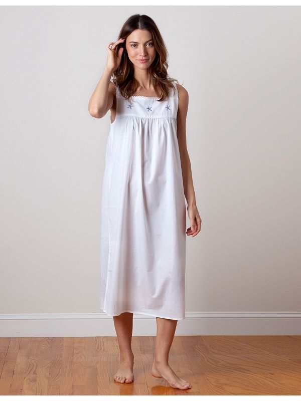 Jacaranda Living White Cotton Nightgown – EL332 Starfish | Cachet Wellesley